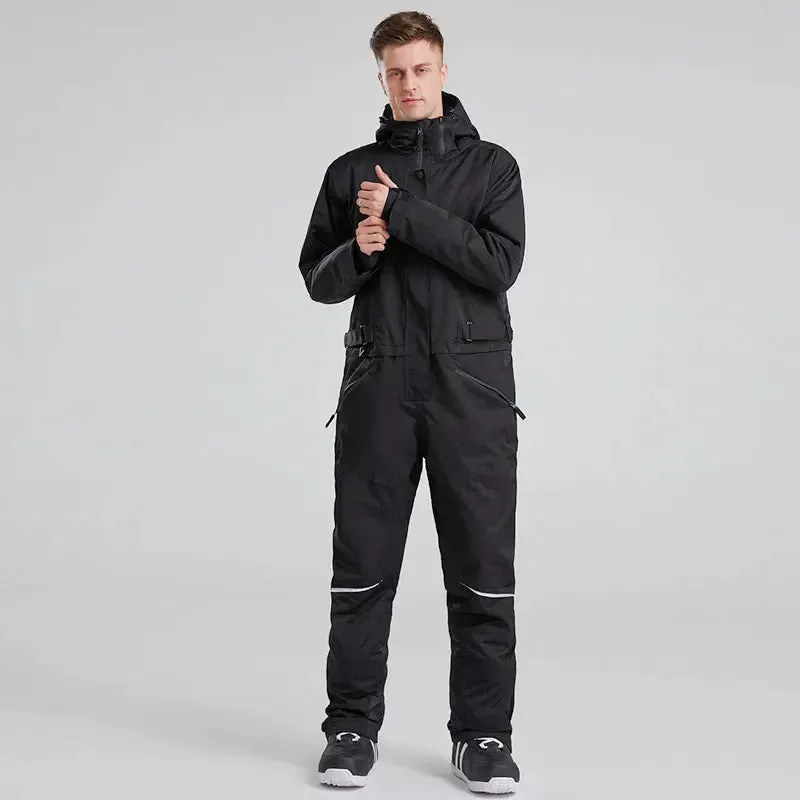 Men's One Piece Ski Suits With Adjustable Belt