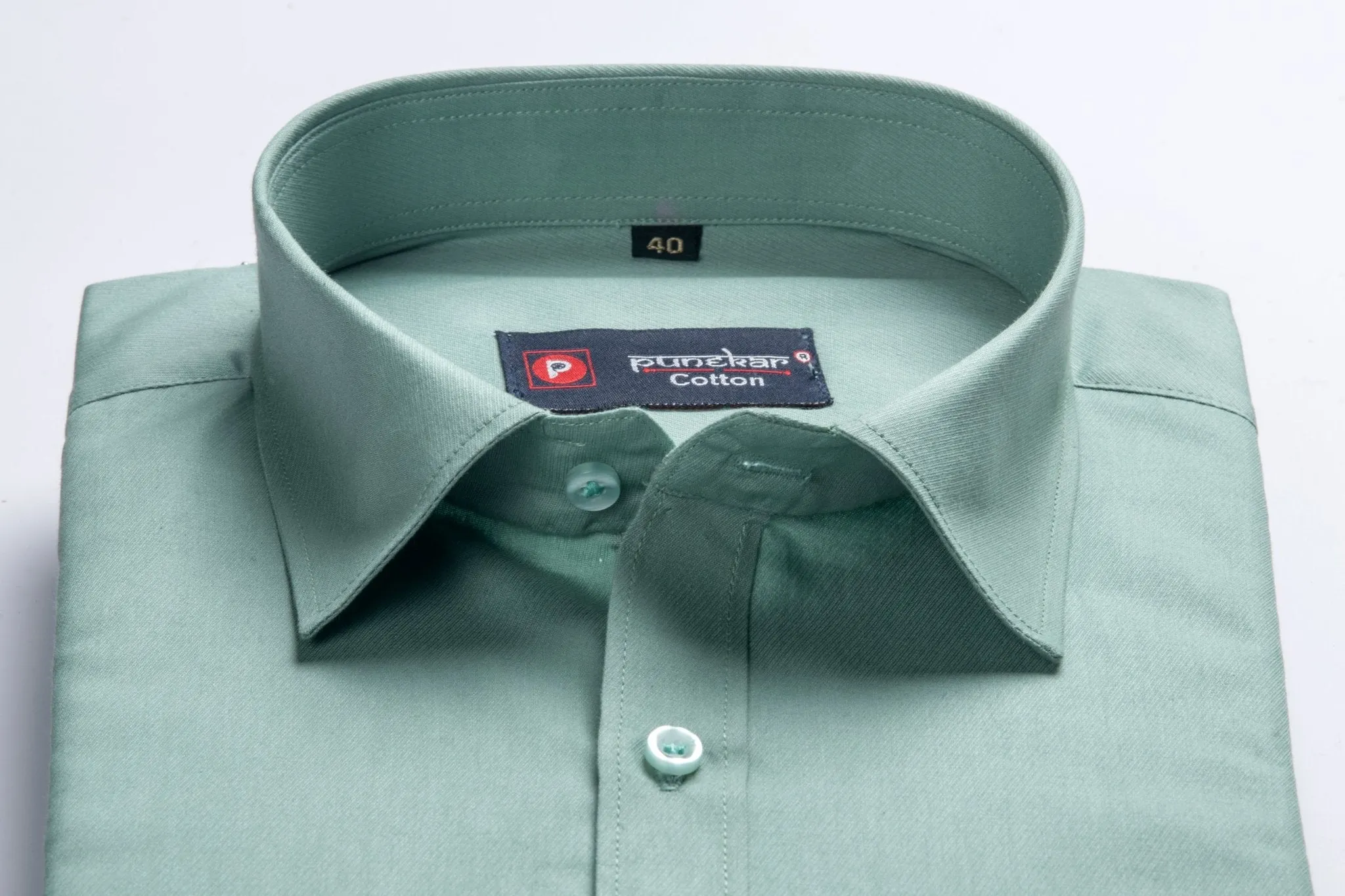 Mint Color Satin Mecerised Cotton Shirt For Men