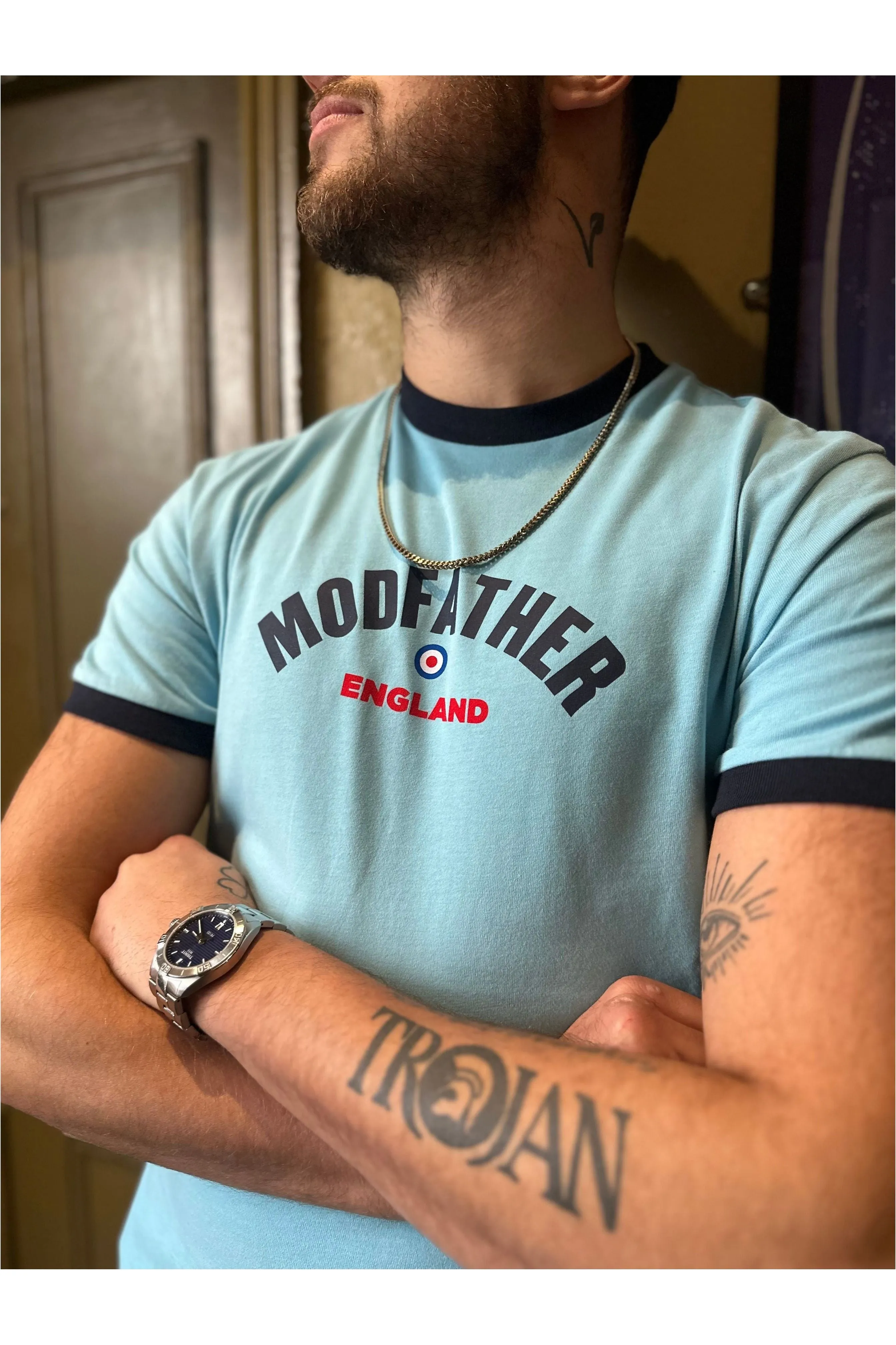 Modfather Clothing - Men's Logo Script Mint - T-Shirt