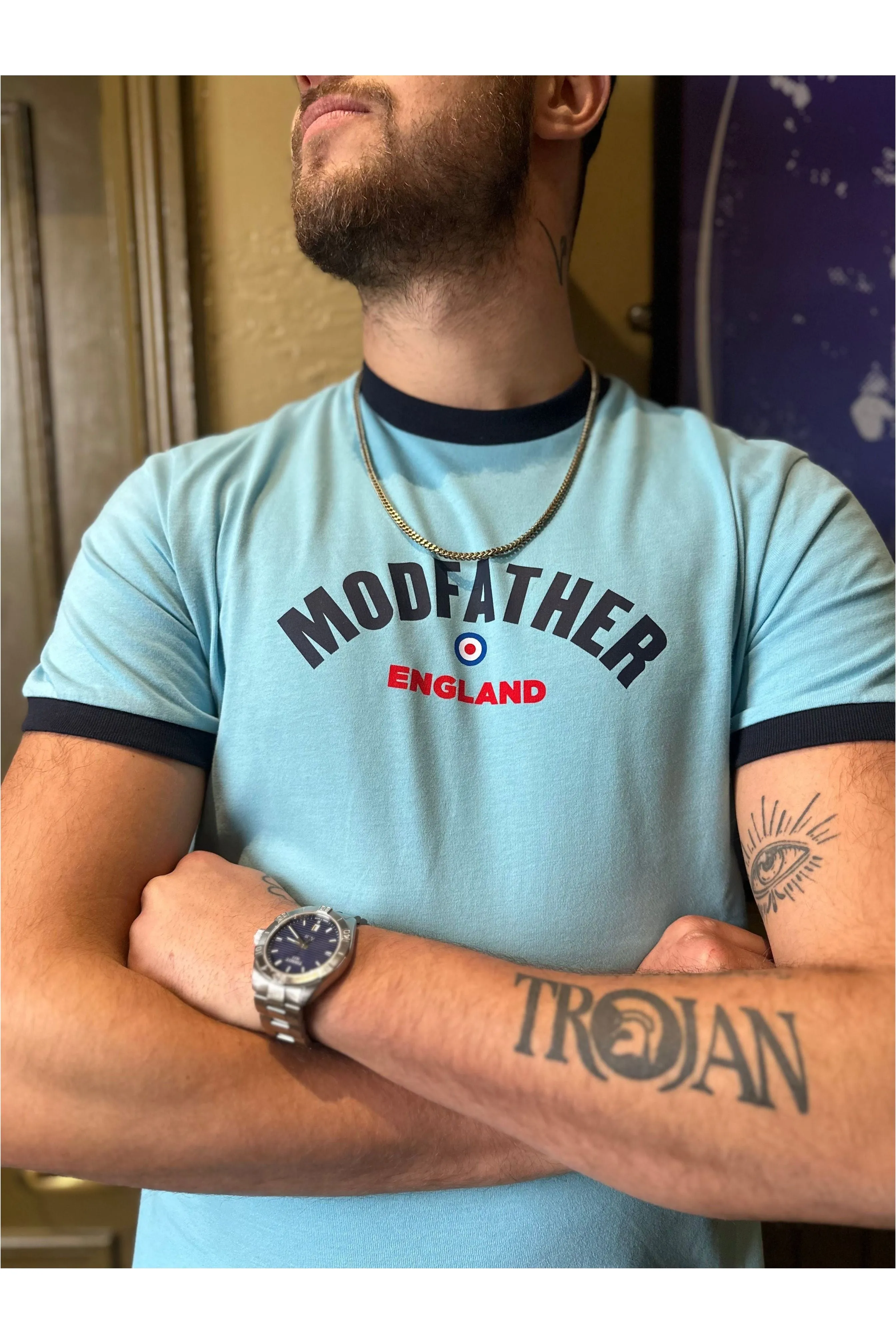 Modfather Clothing - Men's Logo Script Mint - T-Shirt