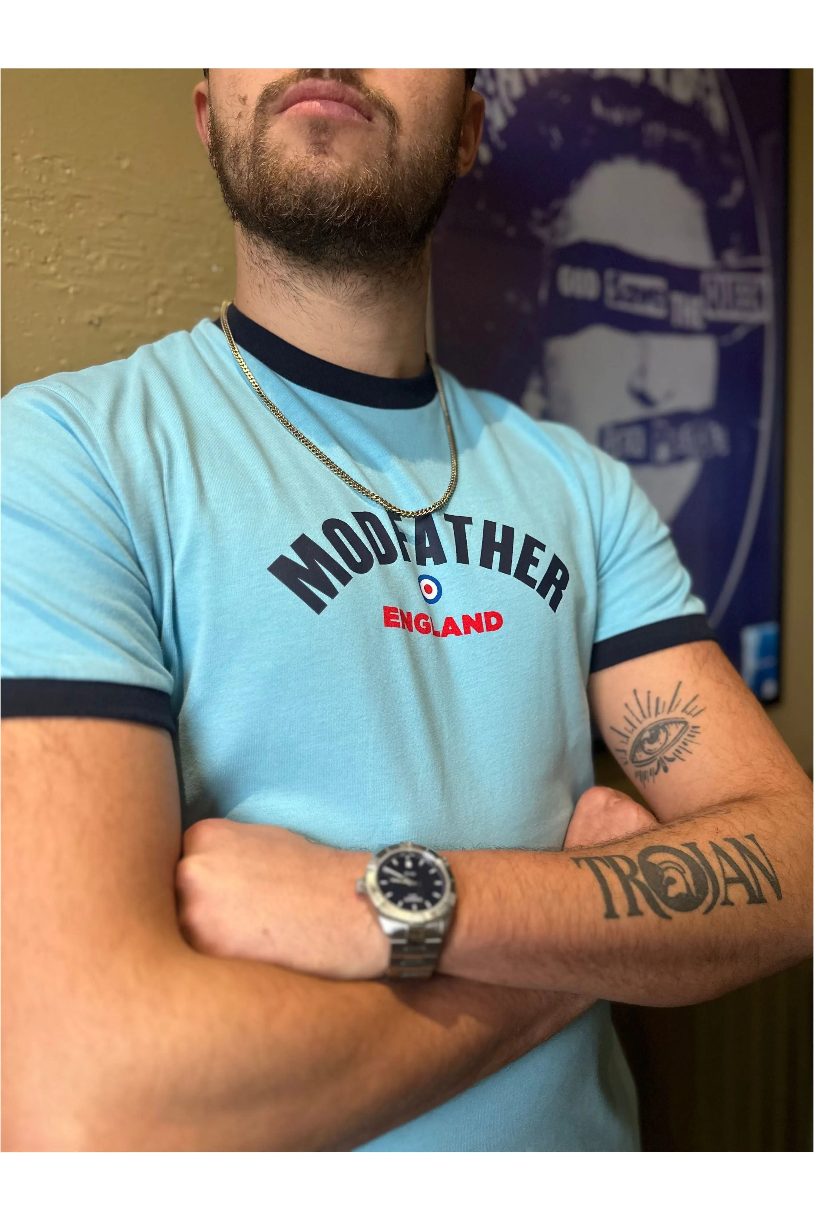 Modfather Clothing - Men's Logo Script Mint - T-Shirt