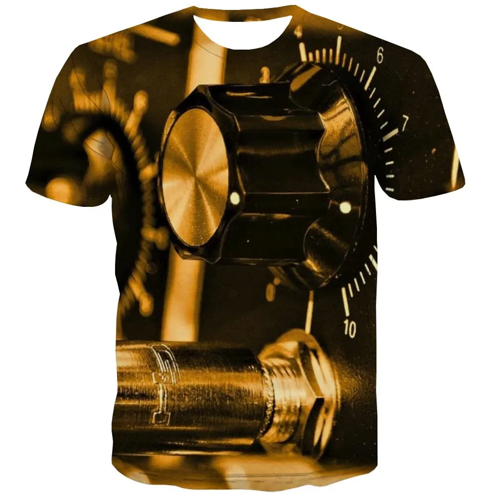 Music T shirts Men Instrument Tshirts Casual Retro Tshirts Novelty Electronic T shirts Funny