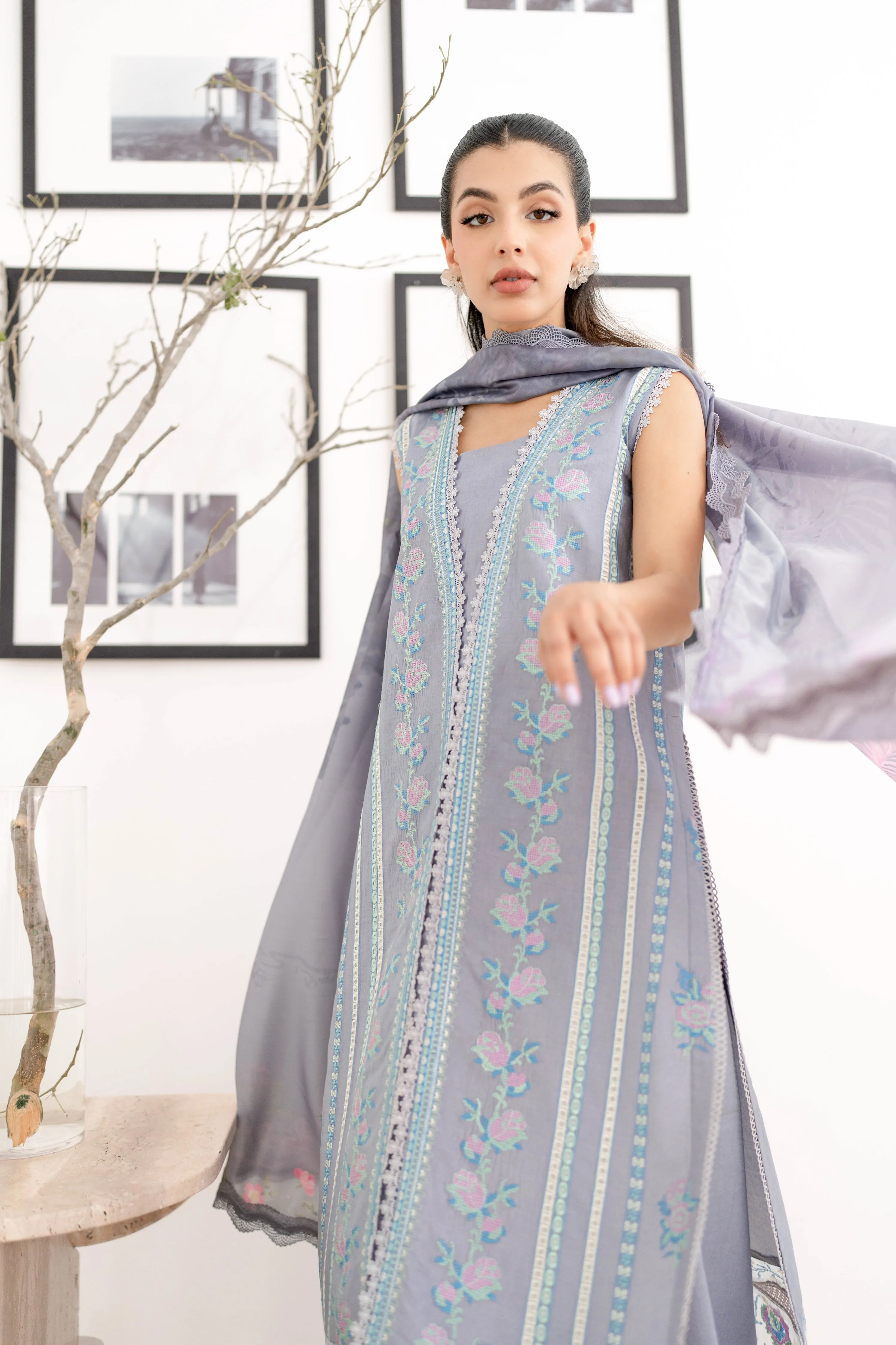 Muted Violet Embroidered Lawn Set EID UL AZHA ‘24 NEL-24615