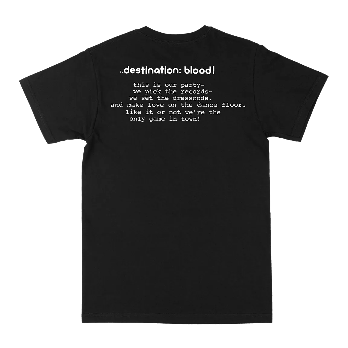 Orchid “Destination Blood!” Black T-Shirt