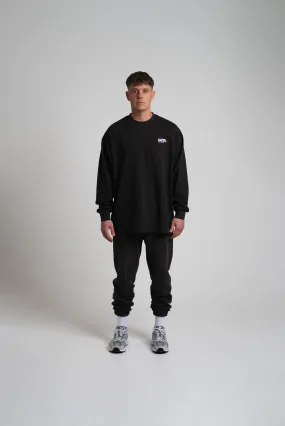 OVERSIZED LONG SLEEVE T-SHIRT - WASHED BLACK