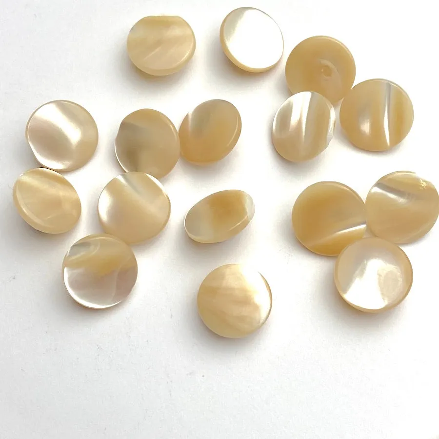 Pale Sun Iridescent Pearl Self-Shank Shell Buttons 7/16" / 12mm   #LP-60