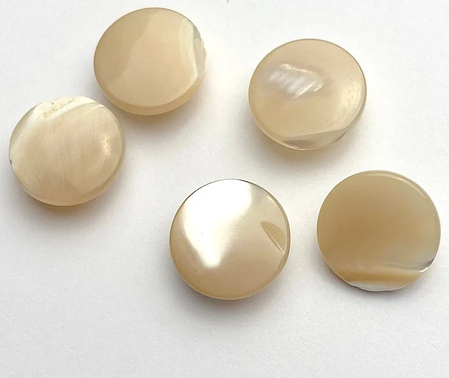 Pale Sun Iridescent Pearl Self-Shank Shell Buttons 7/16" / 12mm   #LP-60