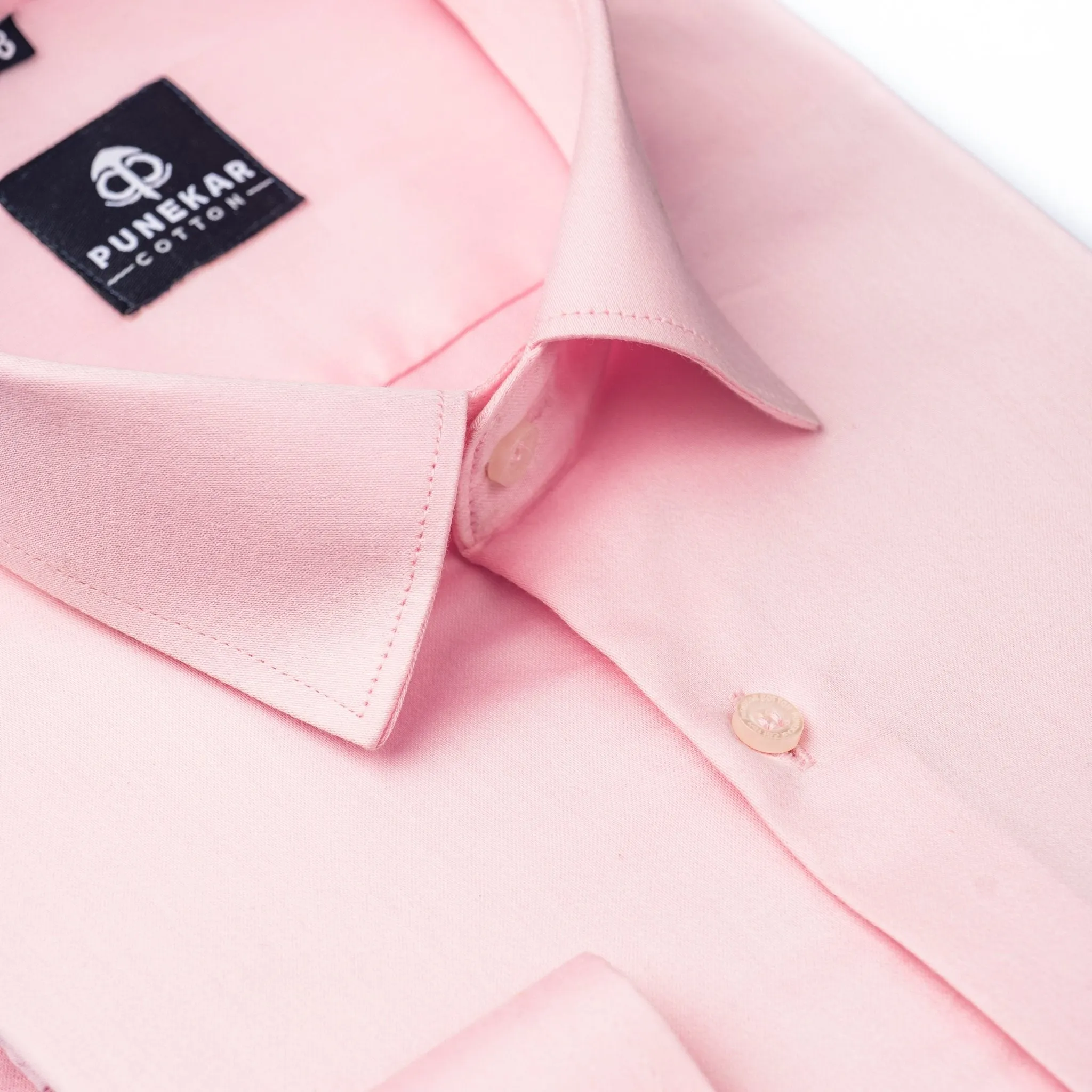 Pink Color Cotton Satin Shirt For Men