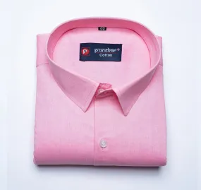 Pink Color Satin Cotton Shirt For Men