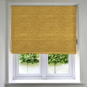 Plain Chenille Yellow Roman Blind