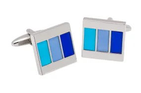 Providence Blue Rhodium Plated Cufflinks