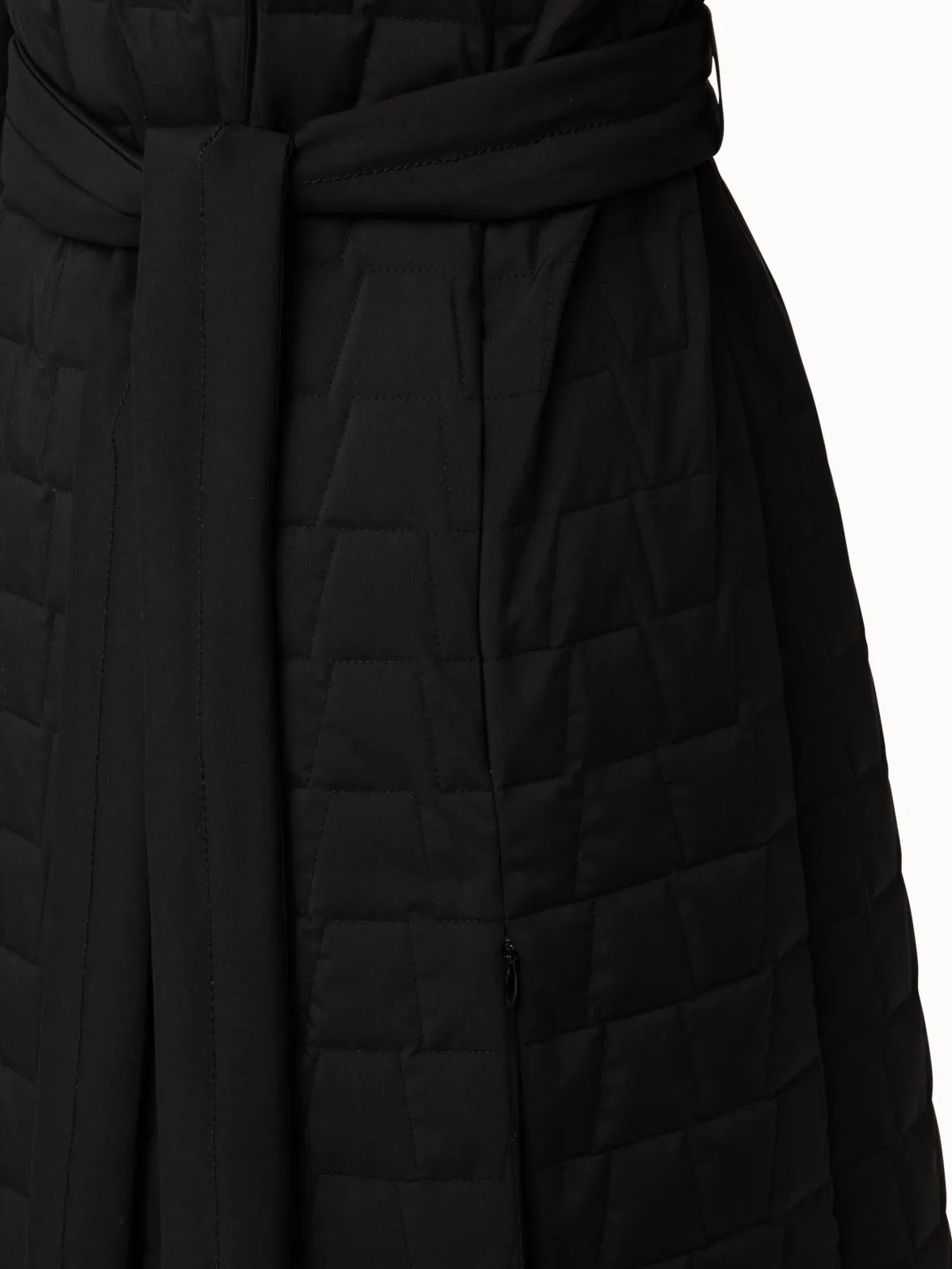 Quilted Trapezoid Long Coat