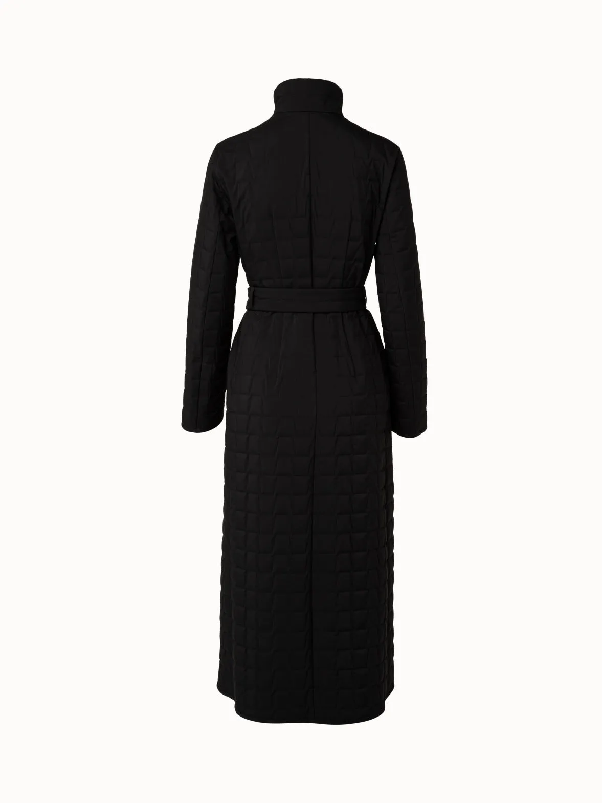 Quilted Trapezoid Long Coat