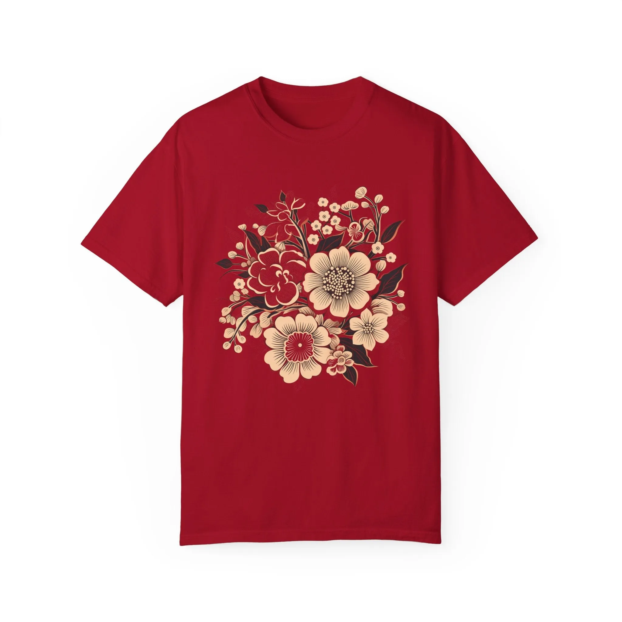 Red Floral Shirt, Chinese New year Shirt, 2025 CNY Shirt, Comfort Colors Flower Shirt, Lunar New Year T-Shirt, Oriental Flower Shirt