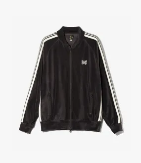 Rib Collar Track Jacket – Charcoal Velour