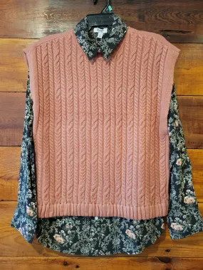 Rose Cable Knit Vest