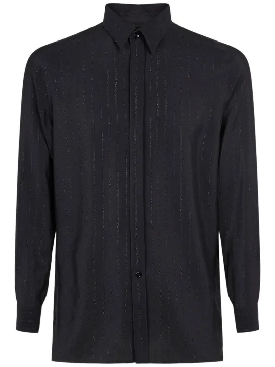 Saint Laurent   Striped silk blend shirt 