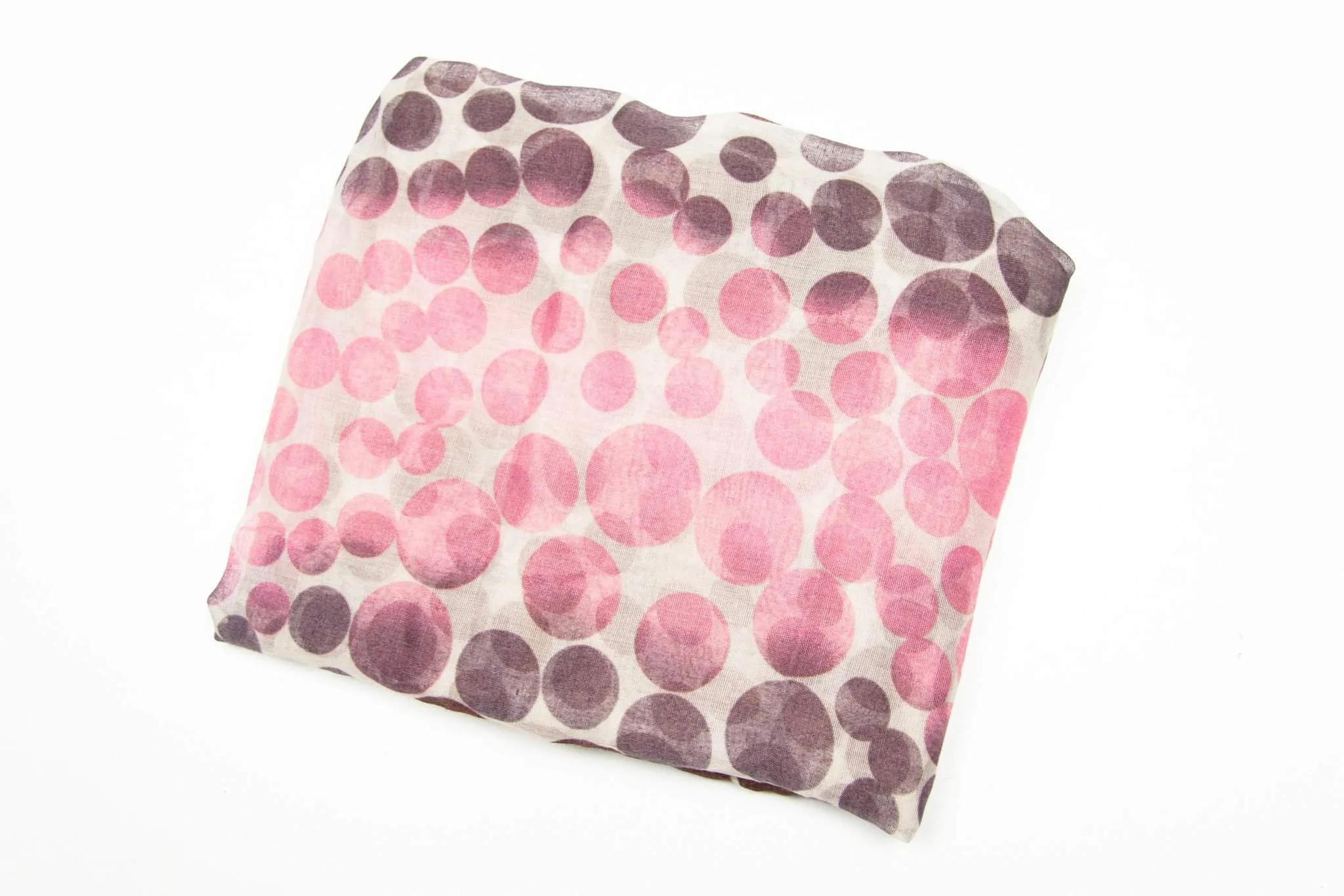 Scarf / Brown Plum Purple Pink Dot / Unisex