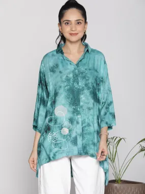 SeaGreen TieDye ShirtTop - Swirl