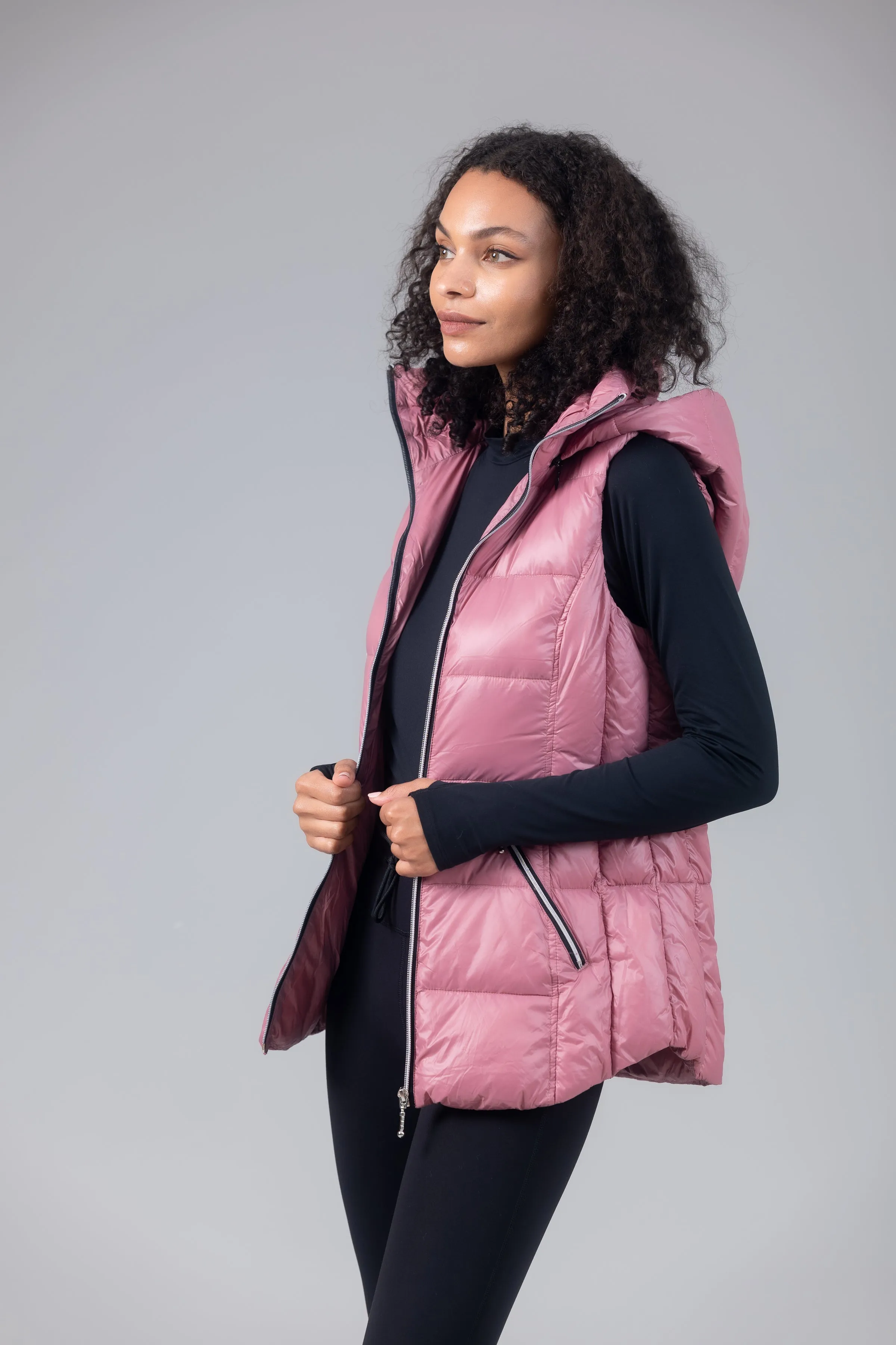 Short Hooded Quilted Vest