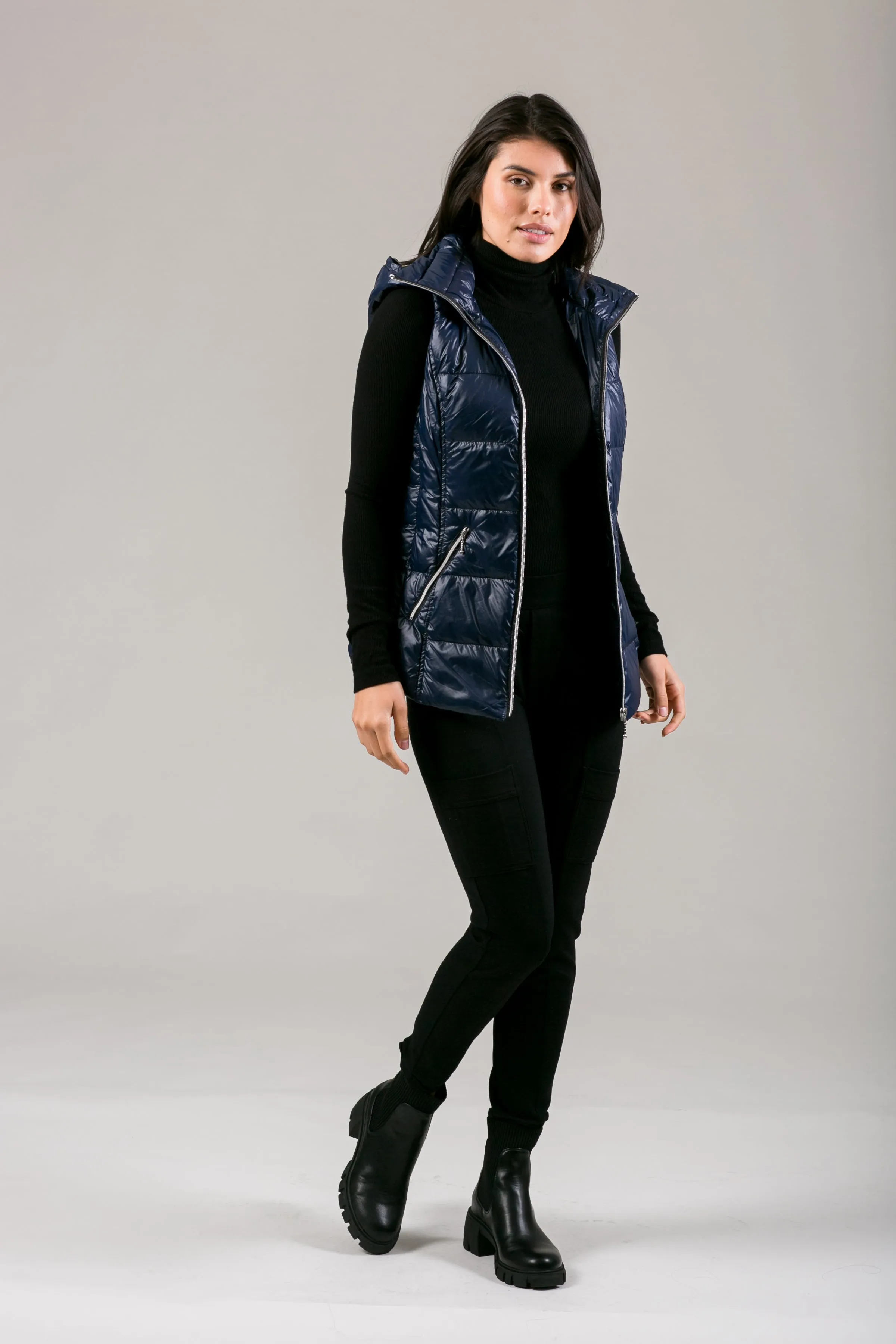 Short Hooded Quilted Vest