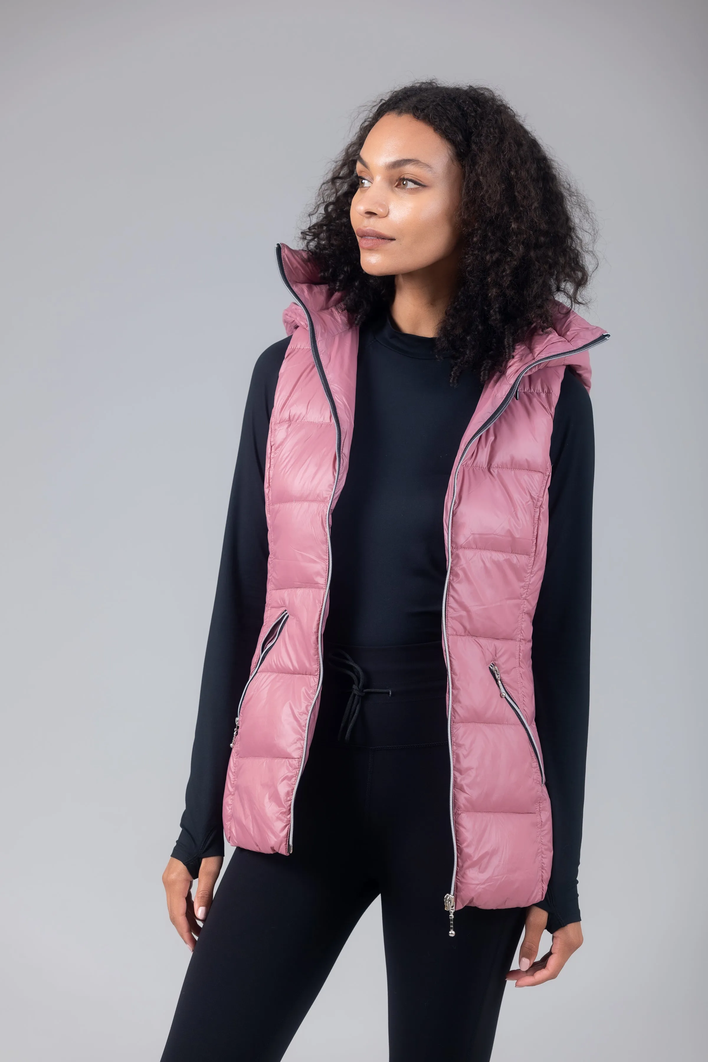 Short Hooded Quilted Vest