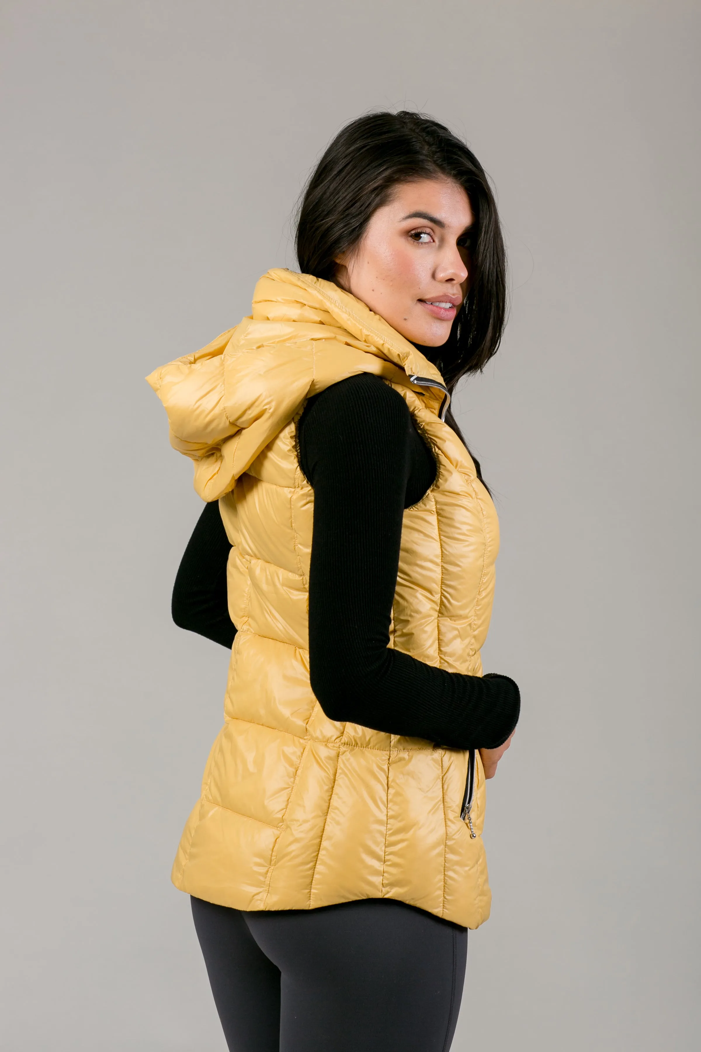 Short Hooded Quilted Vest