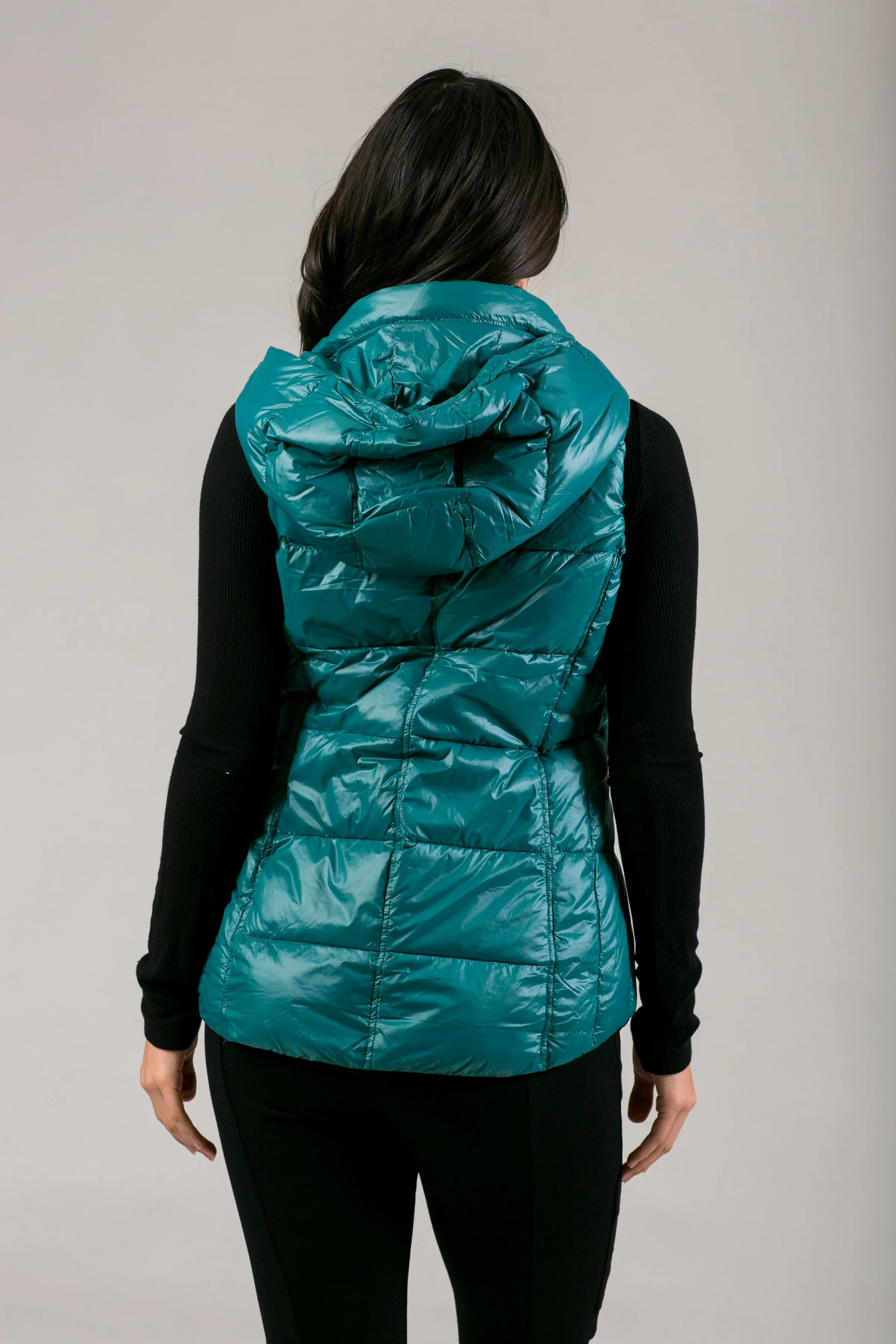 Short Hooded Quilted Vest