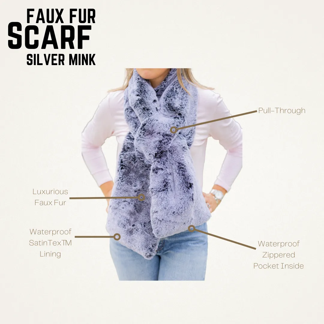 Silver Mink Faux Fur Scarf