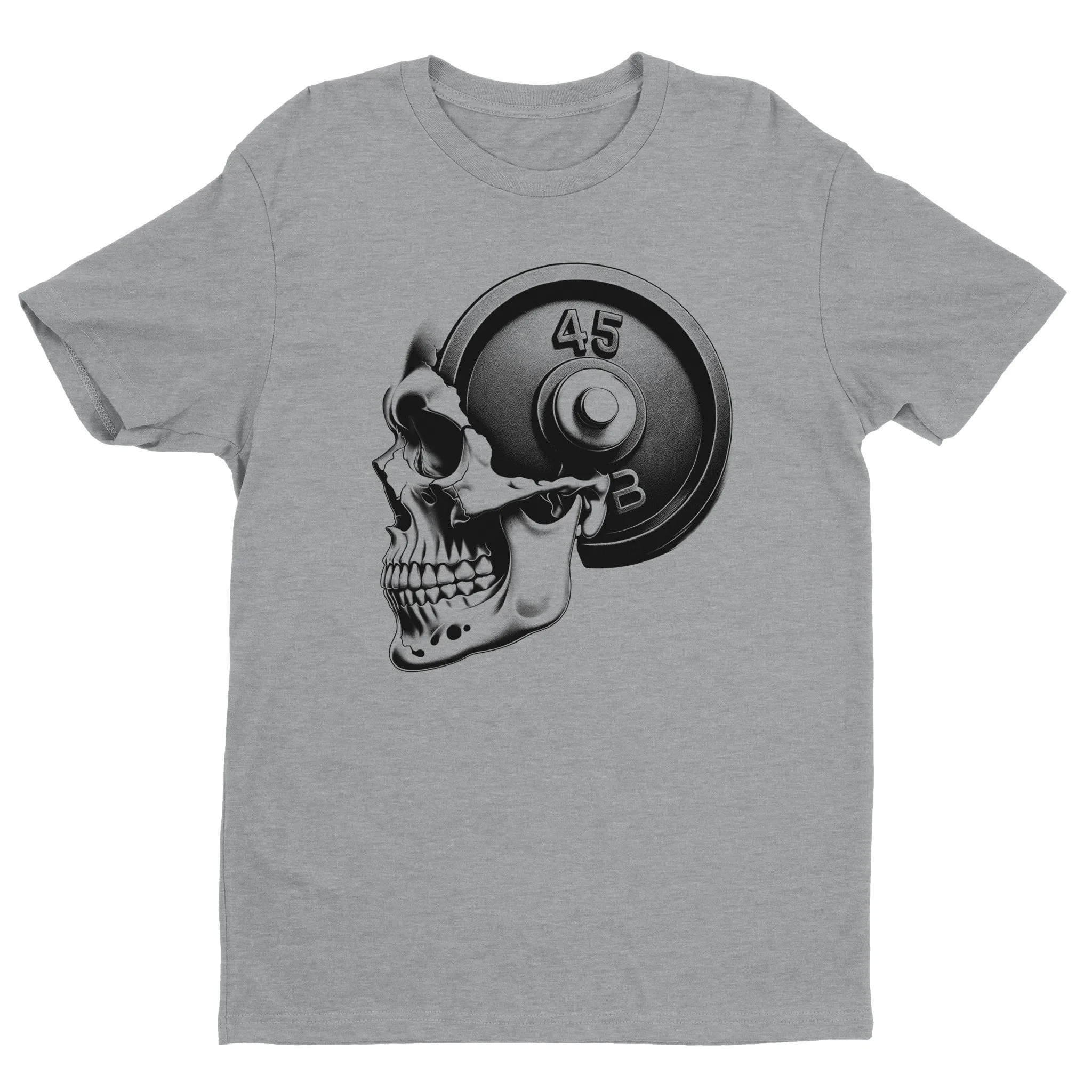 Skull Weightlifting Unisex Crewneck T-Shirt