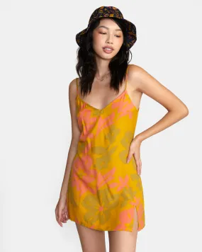 Slip Up Mini Dress - Tawny Gold