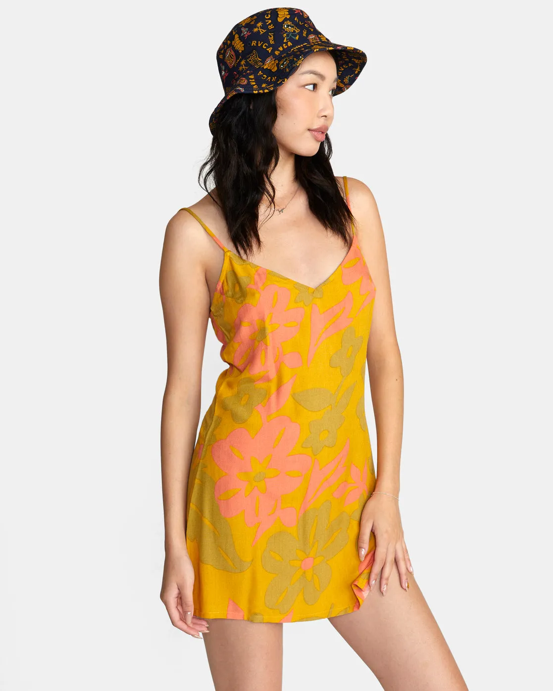 Slip Up Mini Dress - Tawny Gold