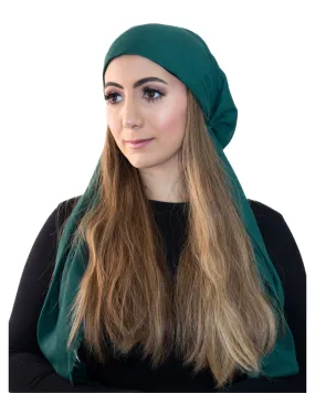 Solid Emerald Green Fringe Square Scarf