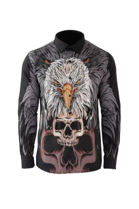 Vercini Avian Skull Illusion Men's Casual Shirt