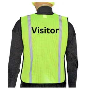 Visitor Hi-Vis Green Mesh Safety Vest - One Size Fits All