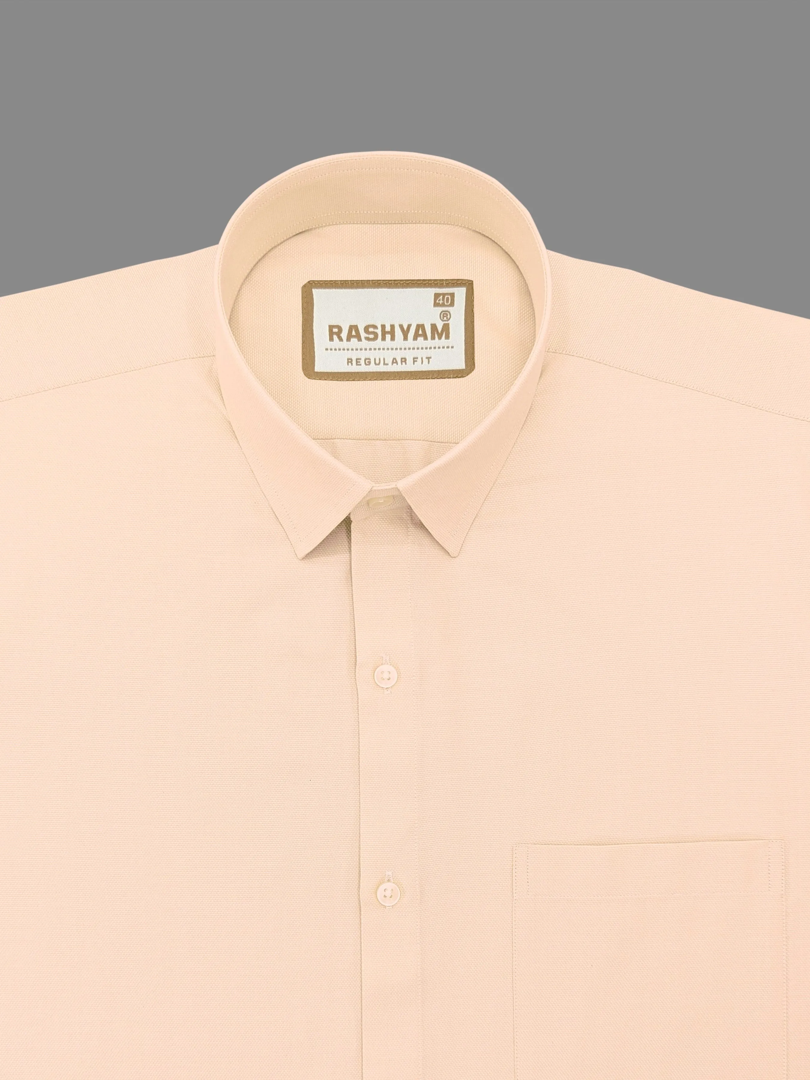 Volterra Soft Peach Premium Formal Shirt For Mens