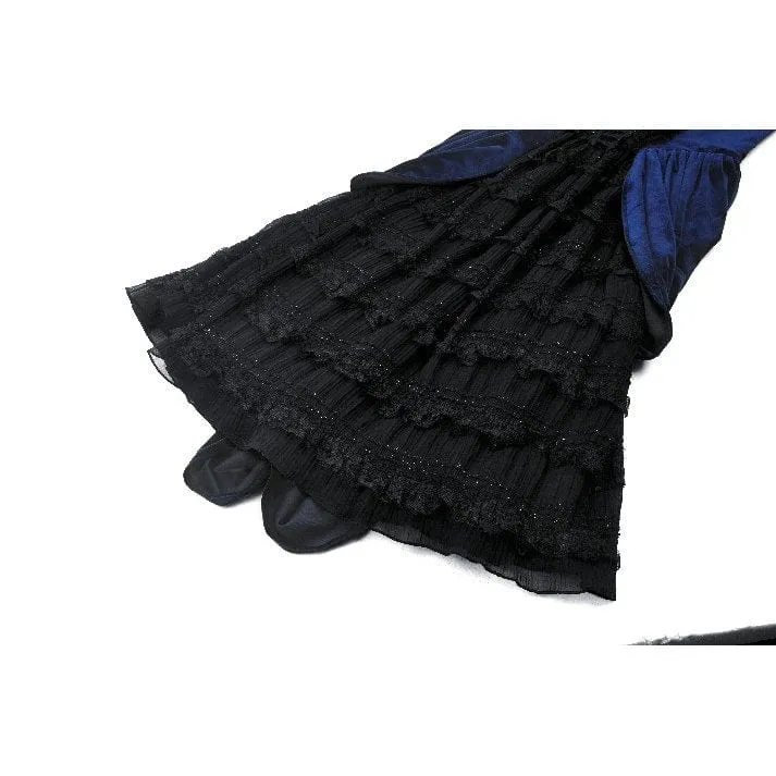 Women's Gothic Lolita Ruffled Lace Slip Dress