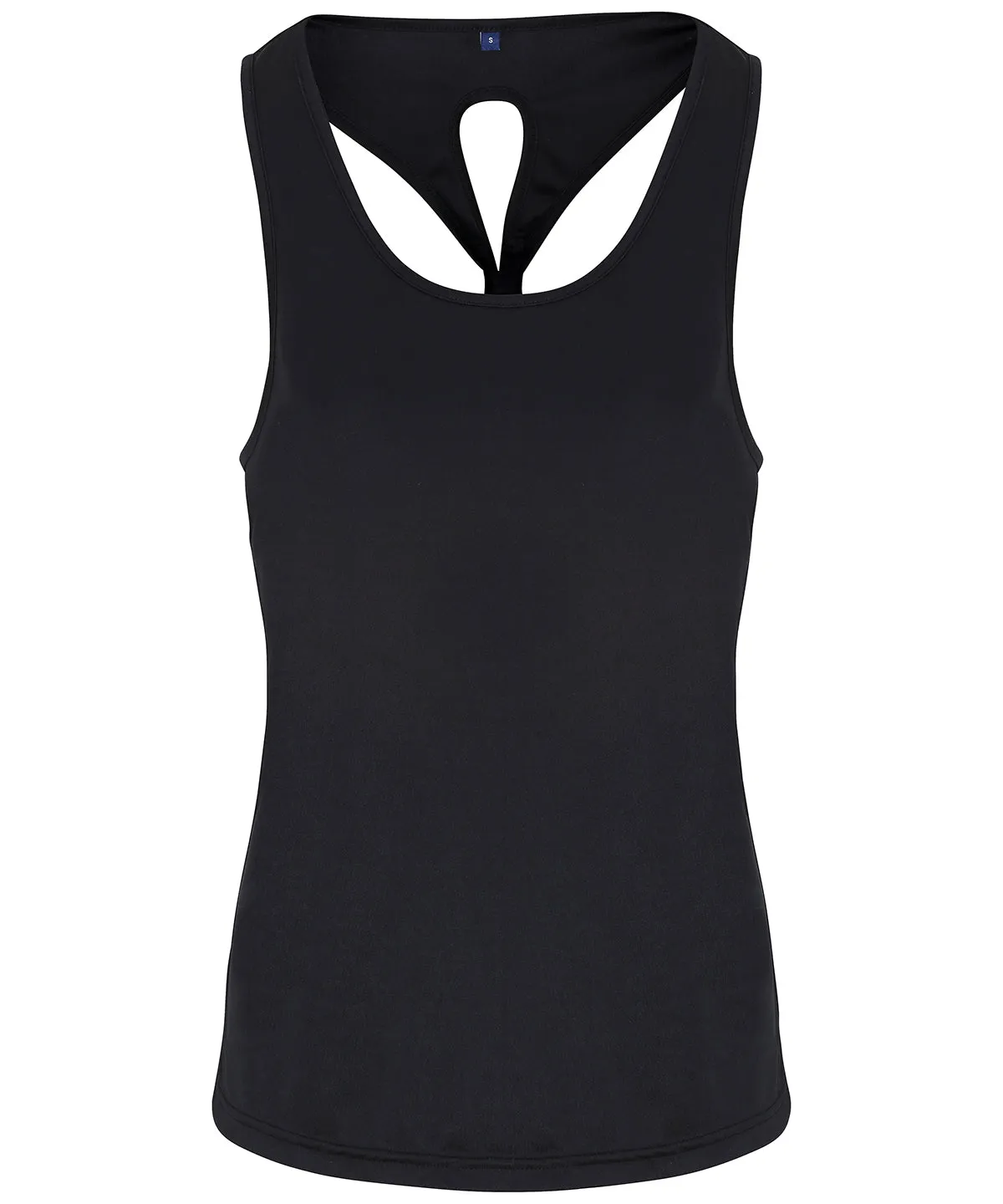 Womens TriDri® yoga knot vest | Black