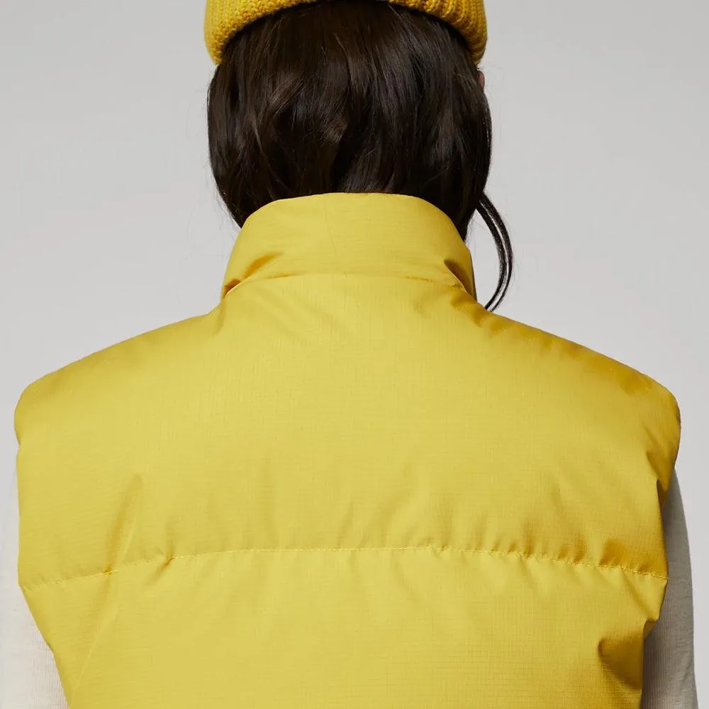 Women's Yellow Sleeveless Puffer Vest